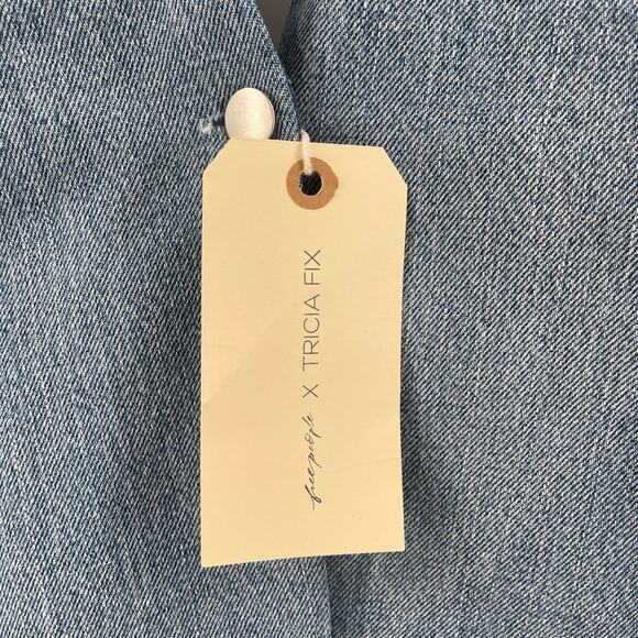 FREE PEOPLE x TRICIA FIX Split Denim Vest Size Extra Small Patchwork Halter NWT - Picture 7 of 15